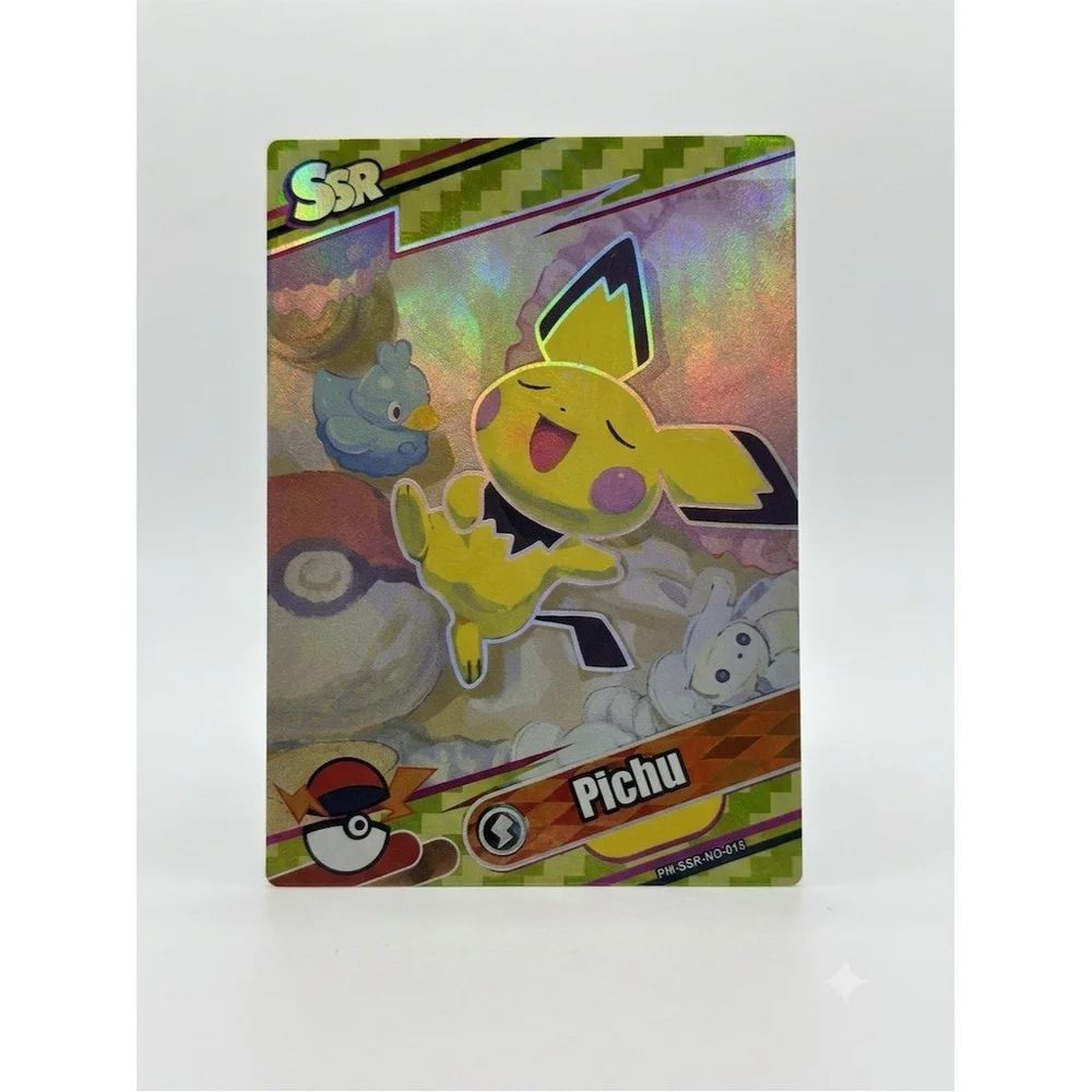 Lot of 9 Pokemon Fan-Made Holo Foil Trading Cards Pichu Gyarados & More